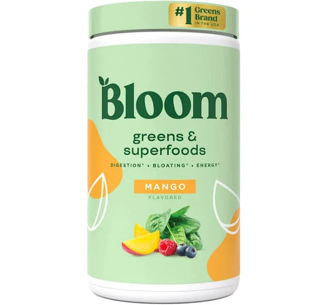 Bloom Nutrition Greens & Superfoods Powder, Mango, 25 Servings