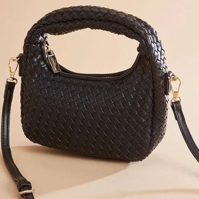 Faux Leather Mini Crescent Bag