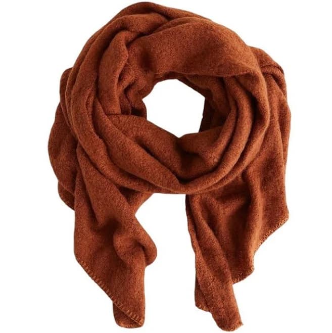Free People Rangley Oversized Boucle Knit Scarf In Brown