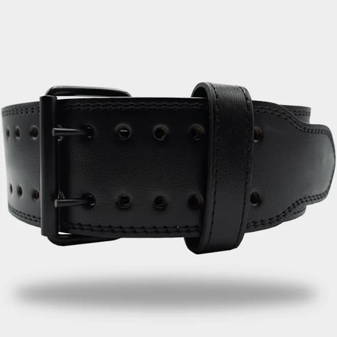 TUFF 10mm Leather Double Prong BLACK Belt
