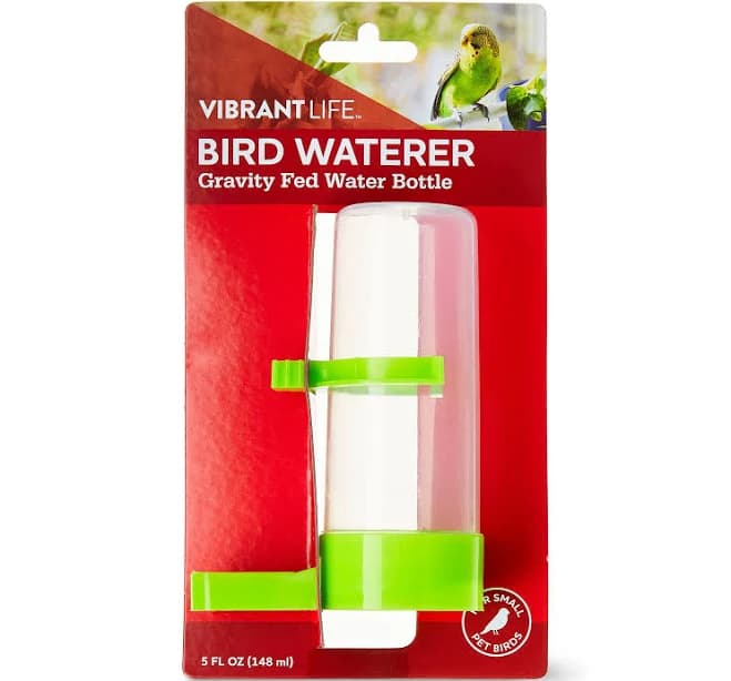 Vibrant Life Gravity Fed Water Bottle Bird Waterer