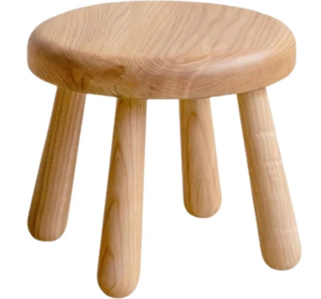 Solid Wood Natural Side Chair Stool Restaurant Simple Log Style Bench Creative Home Round Small Stool