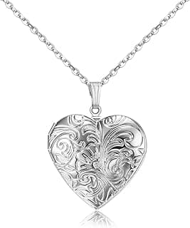 Locket Necklace that Holds Pictures Flower Lockets Pendant Necklaces Birthday Gifts Jewelry