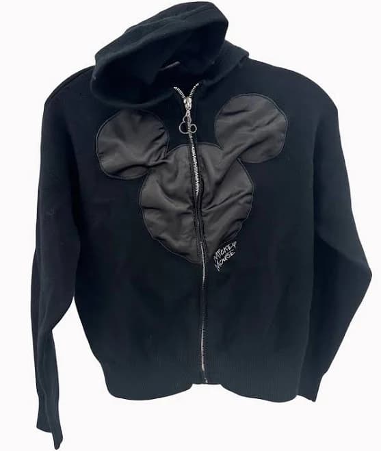 Disney Women’s Medium Mickey Mouse Hoodie Black Embroidered Sweater