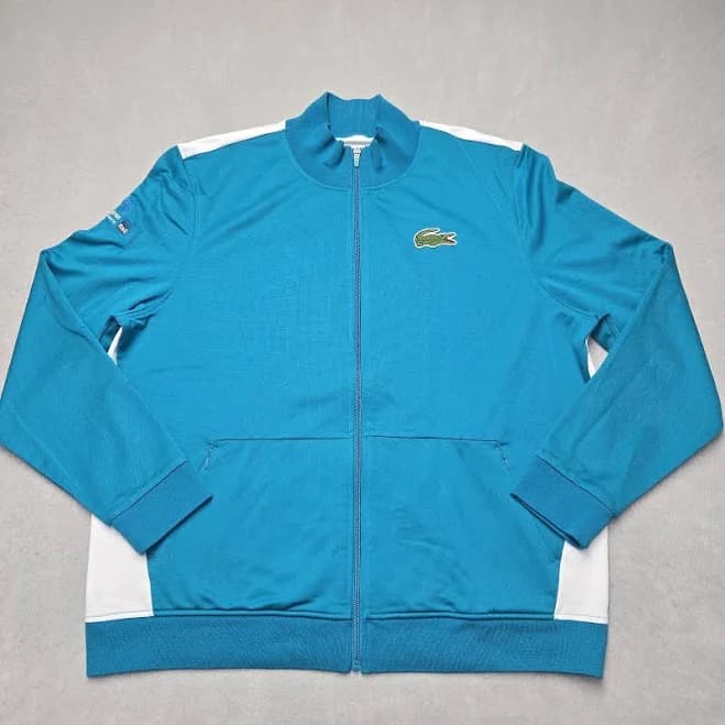 Lacoste Sport Miami Open Full Zip Track Jacket Mens 3xl Blue Long