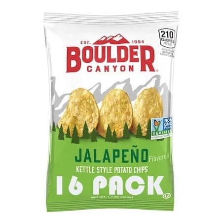 Boulder Canyon Kettle Chips Jalapeo 1.5 oz Individual Bags 16 Pack