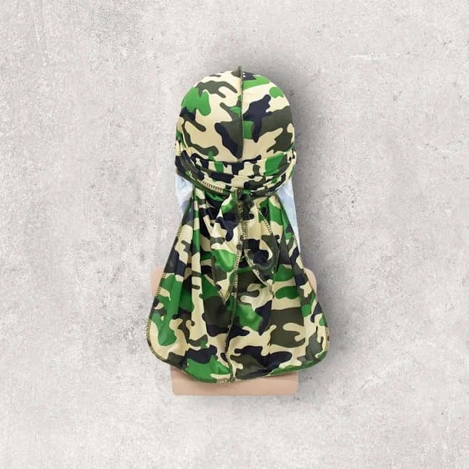 Camo Silk Durag - Black