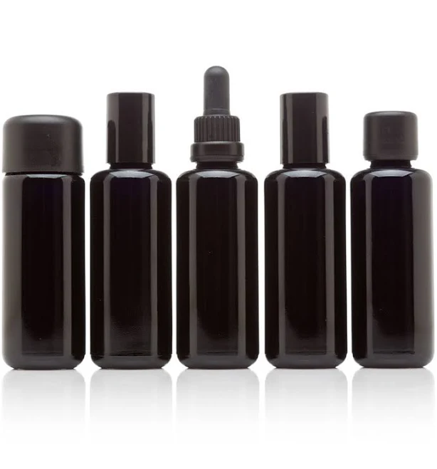 Infinity Jars 5-Bottle Gift Pack Black Ultraviolet Glass