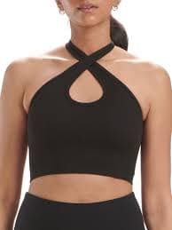 No Boundaries Juniors Multi-Way Cami Bra - Seamless Ribbed Halter Tank Top - Walmart.com
