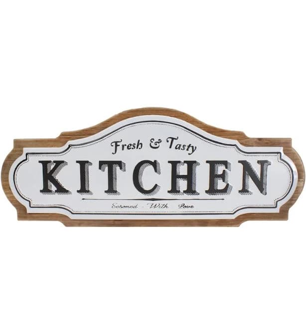 Northlight 24" Black and White Fresh & Tasty Kitchen Metal Sign