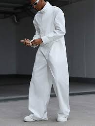 Manfinity EMRG Men's Casual Solid Color Zip-Up Long Sleeve Jumpsuit,Streetwear,Baggy,Graphic,Matching,Friends,I Love My Boyfriend,Street Style,Couples | SHEIN Singapore