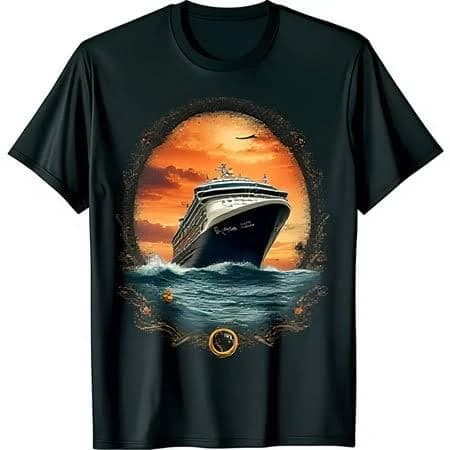 Vintage Cruise Ship Sunset T-Shirt