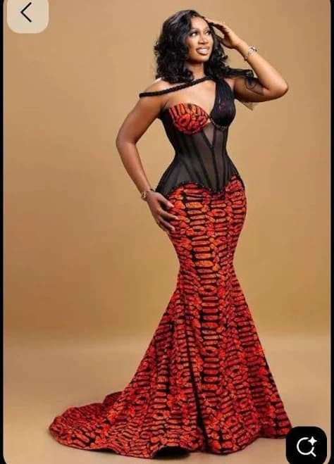 African Print Mermaid Gown