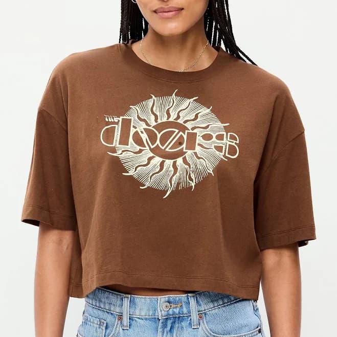 Old Navy Women's Oversized Crew-Neck Graphic T-Shirt