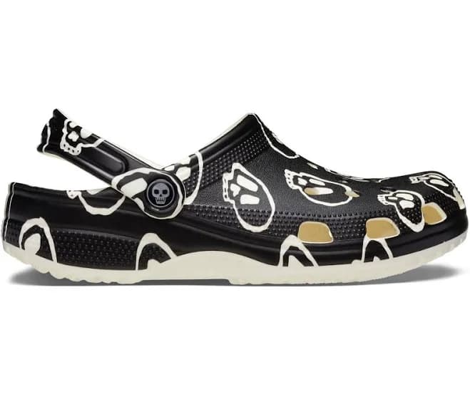 Crocs Women's Classic Glow-in-the-Dark Skulls Clog