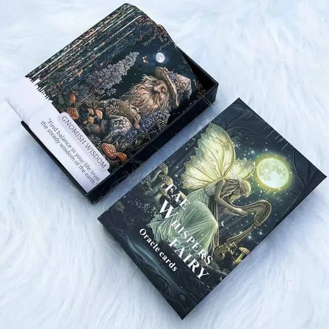 Fae Whispers Fairy Oracle Cards Set, 54 Tarot Cards, Spiritual Guidance & Insightful Predictions, Perfect for Divination Games, Enhance Your Mystical