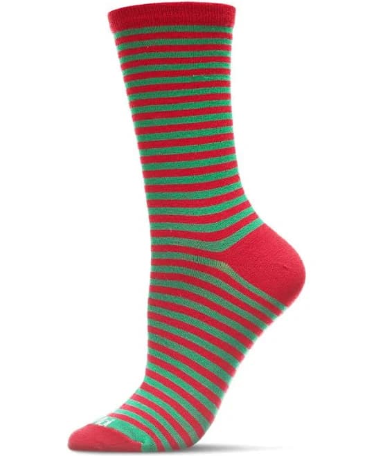 Memoi Colorful Stripes Bamboo Blend Crew Socks Womens