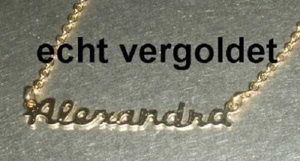 Elegant Necklace Alexandra Gold Plated Name Necklace