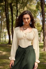 Amazon.com: Vintage Corset Tops for Women Off Shoulder Crop Top Long Sleeve Renaissance Shirts Apricot : Clothing, Shoes & Jewelry