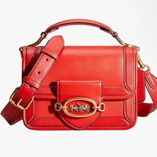 Coach Hero Shoulder Bag - Women's Designer Crossbody - Brass/petunia