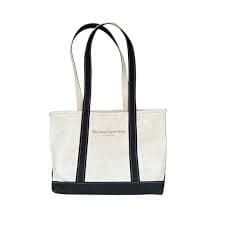 L.L. Bean | Bags | Llbean Boat And Tote Canvas Bag White And Black Medium Size Company Logo | Poshmark