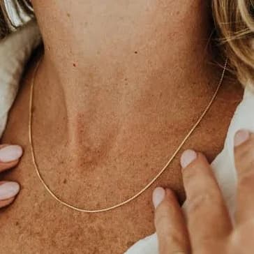 18K Gold Filled Dainty Hypoallergenic Box Chain Necklace