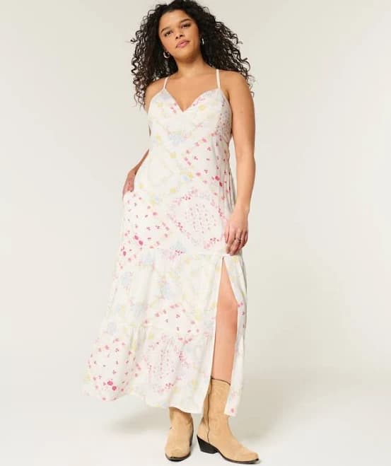 Hollister Women's Open Back Floral Maxi Dress