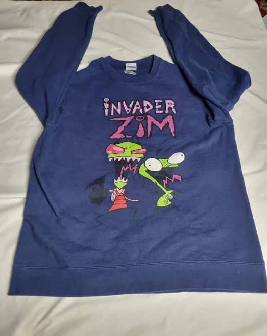 Vintage Invader Zim Shirt Mens Blue Nickelodeon Cartoon Tv Show Size M
