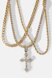 Cross On Me 3 Piece Chain Necklace - Gold | Fashion Nova