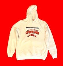 SUDADERA CON CAPUCHA BLANCA THE AMAZING SPIDER-MAN XXL GRANDE EXCLUSIVA MARVEL TOTALMENTE NUEVA con ETIQUETAS