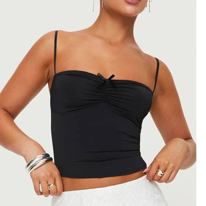 Princess Polly Vihaan Ruched Crop Camisole