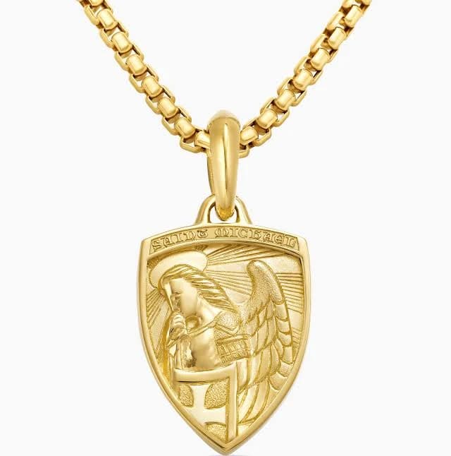 David Yurman Men's St. Michael Amulet in 18K Yellow