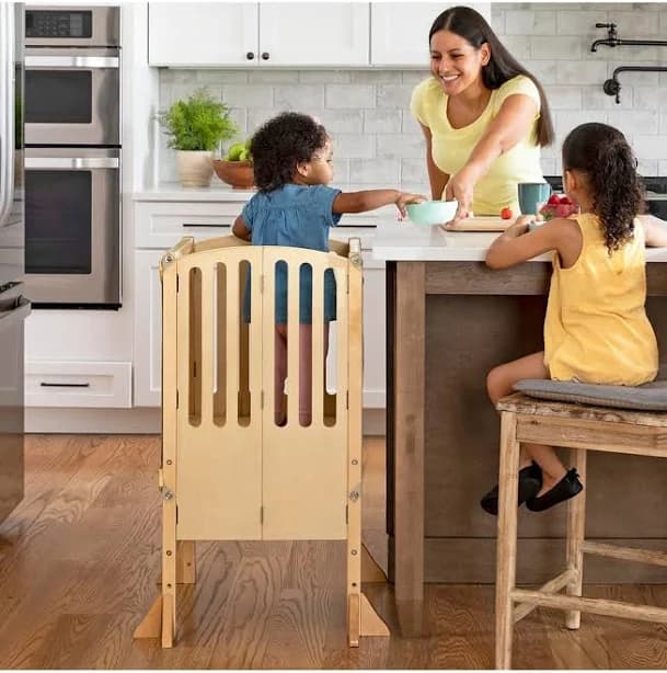 Contemporary Kitchen Helper Foldable Step Stool Guidecraft