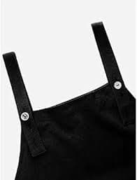 Runstarshow Women's Loose Linen Dungarees with Adjustable Straps and, Z-black : Amazon.com.be: Fashion