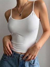 DAZY Women's Solid Color Slim Fit White Camisole Top, Casual Daily Wear Tank Tops | SHEIN USA