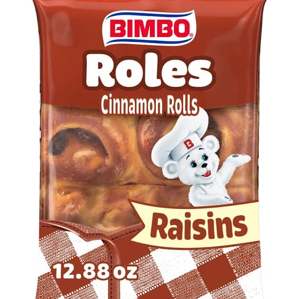 Bimbo Roles de Canela con Pasas Cinnamon Rolls with Raisins, 6 count, Pastries, 12.88 oz Bag, Size: 12.88 oz Bag; 6 count (2.15 oz each), Other