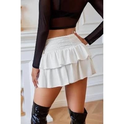 Avidlove Women's High Waisted Layered Ruffle Mini Skirt