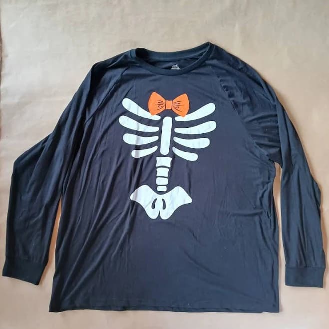 Celebrate Halloween Skeleton Shirt 2xl Black Long Sleeve Halloween