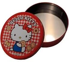 Sanrio Hello Kitty Round Cookie Empty Tin Storage Container