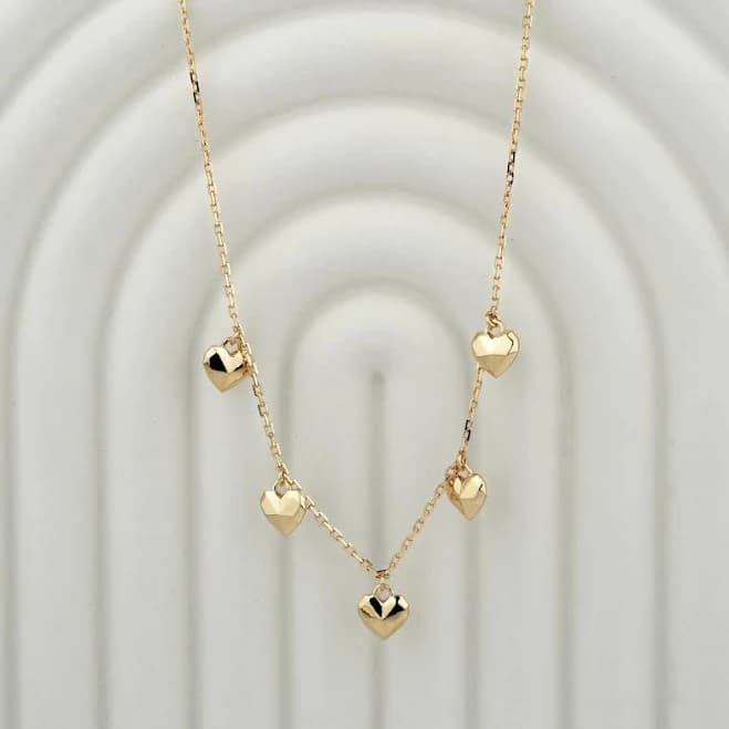 14K Gold Minimalist Heart Pendant Necklace