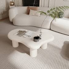 40"W Cloud Shaped Coffee Table for Living Room, Bedroom, Study and Balcony, Cream White 4Q - ModernLuxe : Target