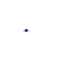 Lab-Grown Round Blue Sapphire and Pear Diamond Three-Stone Engagement Ring
