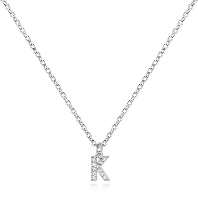 Mint & Lily Silver K Initial Inspirational Necklace