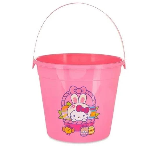 Hello Kitty Pink Plastic Pail Easter Bucket 2.25 gallon