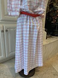 VTG DW3 ruffle Check belted midi dress ( Small ) | eBay