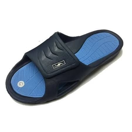 Shoe Shack Men's Rubber Slide Sandal with Velcro Strap