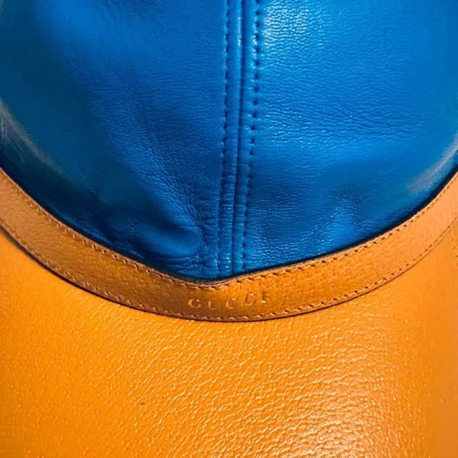 Gucci Accessories | Gucci Blue And Orange Leather Hat | Color: Blue/Orange | Size: Os | Matildaanikey's Closet