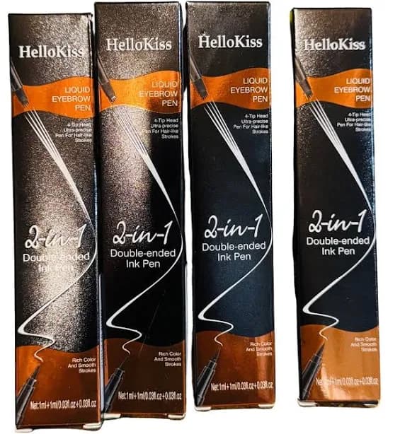 Hellokiss Liquid Eyebrow Pen 2 In 1 Dbl-ended 4tip Liquid Ink Pen Dark