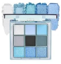 Light Blue Eyeshadow Palette, Matte & Shimmer Glitter Blue Shadow for Eye Makeup