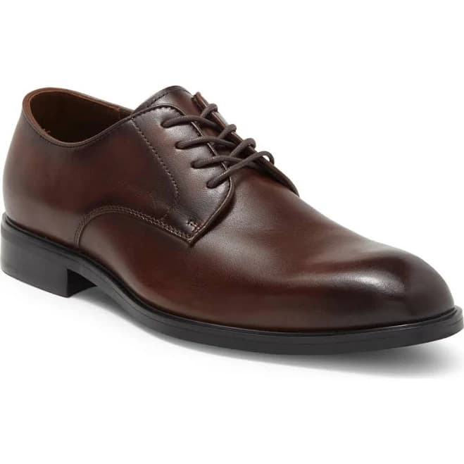 NORDSTROM RACK Gavin Plain Toe Leather Derby in Brown Chestnut at Nordstrom Rack, Size 13